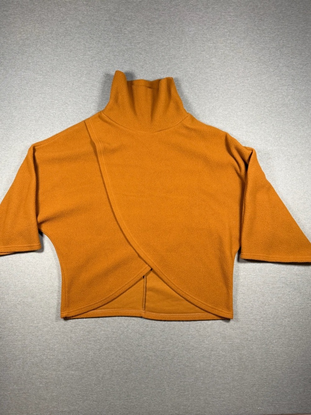 FAVLUX Mustard Orange Cropped Turtleneck Fleece
